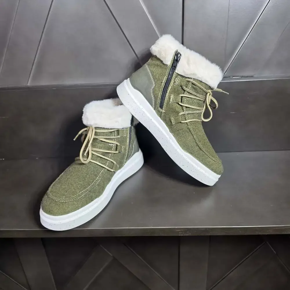 Romanika Helsinki 01 Fleece Kombi Olive Boots  NEW Size 8-8.5